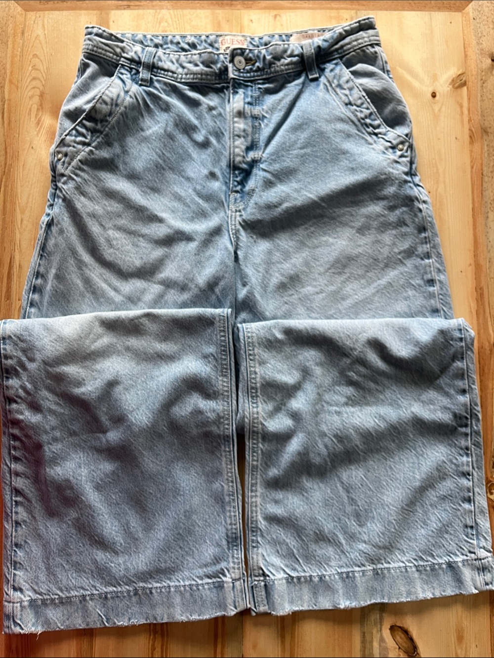 Guess Women's Light Blue Wide Leg Jeans
